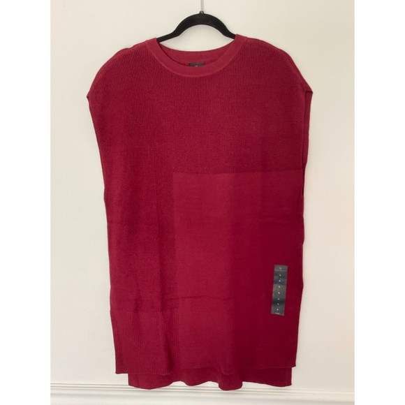Worthington Burgundy Sleeveless Long Classic Sweater Tunic Size Large New E101 - Picture 1 of 11
